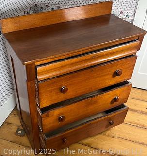 Four (4) Drawer Tall Dresser. Measures 38.5"T x 36W x 18D<br><br>House

<br><br>

Removal: Sat (Nov 8) & Sun (Nov 9) 11-3pm, 56 Scotch Hill Rd., Cambridge NY 12816 