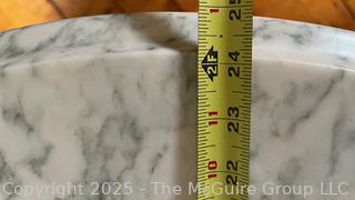 Victorian 19th C Beveled Oval Marble Top Parlor Table<br><br>House

<br>

<br><br>

Removal: Sat (Nov 8) & Sun (Nov 9) 11-3pm, 56 Scotch Hill Rd., Cambridge NY 12816 