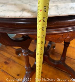 Victorian 19th C Beveled Oval Marble Top Parlor Table<br><br>House

<br>

<br><br>

Removal: Sat (Nov 8) & Sun (Nov 9) 11-3pm, 56 Scotch Hill Rd., Cambridge NY 12816 