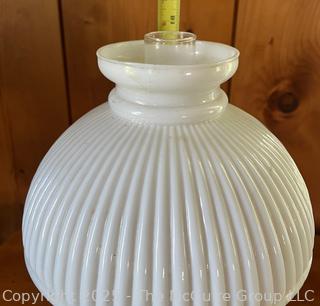Hurricane Style Electrified Brass Table Lamp With Milk Glass Shade<br><br>House

<br><br>

Removal: Sat (Nov 8) & Sun (Nov 9) 11-3pm, 56 Scotch Hill Rd., Cambridge NY 12816 