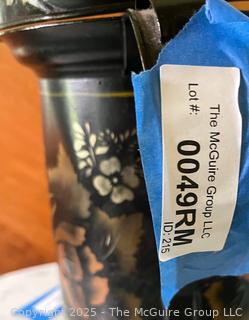 Tole Painted Water Pitcher Table Lamp <br><br>House

<br><br>

Removal: Sat (Nov 8) & Sun (Nov 9) 11-3pm, 56 Scotch Hill Rd., Cambridge NY 12816 