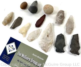 Group of Natural Stone Native Hand Tool Fragments Arrowheads and Points Picked While Working Scotch Hill Farm Cambridge NY<br><br>Bonnie & Rick Will Divide

<br><br>

Removal Options:<br><br> Sat (Nov 8) & Sun (Nov 9) 11-3pm, 56 Scotch Hill Rd., Cambridge NY 12816<br><br>

Sat (Nov 15) 12-2pm, TMG Warehouse, 2800 Juniper St., Fairfax, VA 22031<br><br>

Request Shipping (david@themcguiregroupllc.com)