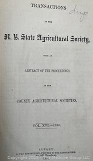 1856 Transactions of the New York State Agricultural Society Book. Illustrated<br><br>David & Katherine

<br><br>

Removal Options:<br><br> Sat (Nov 8) & Sun (Nov 9) 11-3pm, 56 Scotch Hill Rd., Cambridge NY 12816<br><br>

Sat (Nov 15) 12-2pm, TMG Warehouse, 2800 Juniper St., Fairfax, VA 22031<br><br>

Request Shipping (david@themcguiregroupllc.com) 