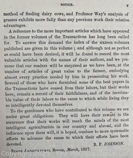 1856 Transactions of the New York State Agricultural Society Book. Illustrated<br><br>David & Katherine

<br><br>

Removal Options:<br><br> Sat (Nov 8) & Sun (Nov 9) 11-3pm, 56 Scotch Hill Rd., Cambridge NY 12816<br><br>

Sat (Nov 15) 12-2pm, TMG Warehouse, 2800 Juniper St., Fairfax, VA 22031<br><br>

Request Shipping (david@themcguiregroupllc.com) 