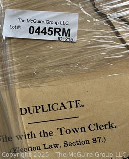 1929-1954 Town of Jackson NY Duplicate Election Summaries. See all Photos in the Gallery <br><br>Wendy Dan Hermione

<br><br>

Removal Options:<br><br> Sat (Nov 8) & Sun (Nov 9) 11-3pm, 56 Scotch Hill Rd., Cambridge NY 12816<br><br>

Sat (Nov 15) 12-2pm, TMG Warehouse, 2800 Juniper St., Fairfax, VA 22031<br><br>

Request Shipping (david@themcguiregroupllc.com)