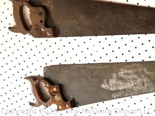 Eleven (11) Hand Saws Including Disston<br><br>Dylan & Erin

<br><br>

Removal Options:<br><br> Sat (Nov 8) & Sun (Nov 9) 11-3pm, 56 Scotch Hill Rd., Cambridge NY 12816<br><br>

Sat (Nov 15) 12-2pm, TMG Warehouse, 2800 Juniper St., Fairfax, VA 22031<br><br>

Request Shipping (david@themcguiregroupllc.com)