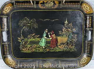 Stenciled Toleware Serving Tray.  Jane Hanks<br><br>House

<br><br>

Removal Options:<br><br> Sat (Nov 8) & Sun (Nov 9) 11-3pm, 56 Scotch Hill Rd., Cambridge NY 12816<br><br>

Sat (Nov 15) 12-2pm, TMG Warehouse, 2800 Juniper St., Fairfax, VA 22031<br><br>

Request Shipping (david@themcguiregroupllc.com)