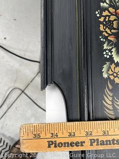 Stenciled Wall Mirror. Measures 20 x 35"<br><br>House

<br><br>

Removal Options:<br><br> Sat (Nov 8) & Sun (Nov 9) 11-3pm, 56 Scotch Hill Rd., Cambridge NY 12816<br><br>

Sat (Nov 15) 12-2pm, TMG Warehouse, 2800 Juniper St., Fairfax, VA 22031<br><br>

Request Shipping (david@themcguiregroupllc.com)