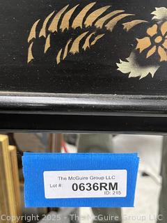 Stenciled Wall Mirror. Measures 20 x 35"<br><br>House

<br><br>

Removal Options:<br><br> Sat (Nov 8) & Sun (Nov 9) 11-3pm, 56 Scotch Hill Rd., Cambridge NY 12816<br><br>

Sat (Nov 15) 12-2pm, TMG Warehouse, 2800 Juniper St., Fairfax, VA 22031<br><br>

Request Shipping (david@themcguiregroupllc.com)