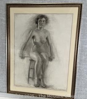Framed Under Glass Charcoal on Paper of Female Nude Signed by Artist Jennie Mae McGuire<br><br>David & Katherine (Is this 2 sided?)

<br><br>

Removal Options:<br><br> Sat (Nov 8) & Sun (Nov 9) 11-3pm, 56 Scotch Hill Rd., Cambridge NY 12816<br><br>

Sat (Nov 15) 12-2pm, TMG Warehouse, 2800 Juniper St., Fairfax, VA 22031<br><br>

Request Shipping (david@themcguiregroupllc.com)