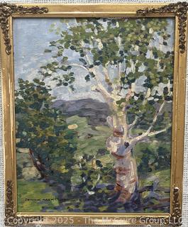 Framed Oil on Artists Board of Upper Hudson Valley Landscape Signed Jennie Mae McGuire. Circa 1910 <br><br>Wendy Dan Hermione

<br><br>

Removal Options:<br><br> Sat (Nov 8) & Sun (Nov 9) 11-3pm, 56 Scotch Hill Rd., Cambridge NY 12816<br><br>

Sat (Nov 15) 12-2pm, TMG Warehouse, 2800 Juniper St., Fairfax, VA 22031<br><br>

Request Shipping (david@themcguiregroupllc.com)