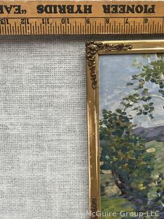 Framed Oil on Artists Board of Upper Hudson Valley Landscape Signed Jennie Mae McGuire. Circa 1910 <br><br>Wendy Dan Hermione

<br><br>

Removal Options:<br><br> Sat (Nov 8) & Sun (Nov 9) 11-3pm, 56 Scotch Hill Rd., Cambridge NY 12816<br><br>

Sat (Nov 15) 12-2pm, TMG Warehouse, 2800 Juniper St., Fairfax, VA 22031<br><br>

Request Shipping (david@themcguiregroupllc.com)