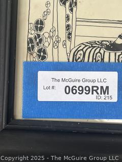 Framed (Medium?) On Paper Titled, "The Dreaming Chair" Signed JJM <br><br>Ellie

<br><br>

Removal Options:<br><br> Sat (Nov 8) & Sun (Nov 9) 11-3pm, 56 Scotch Hill Rd., Cambridge NY 12816<br><br>

Sat (Nov 15) 12-2pm, TMG Warehouse, 2800 Juniper St., Fairfax, VA 22031<br><br>

Request Shipping (david@themcguiregroupllc.com)