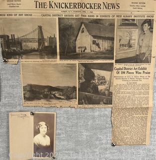 1940 Newspaper Clipping Featuring Artist Jennie Mae McGuire and Photo Portrait<br><br><br>David & Katherine

<br><br>

Removal Options:<br><br> Sat (Nov 8) & Sun (Nov 9) 11-3pm, 56 Scotch Hill Rd., Cambridge NY 12816<br><br>

Sat (Nov 15) 12-2pm, TMG Warehouse, 2800 Juniper St., Fairfax, VA 22031<br><br>

Request Shipping (david@themcguiregroupllc.com)