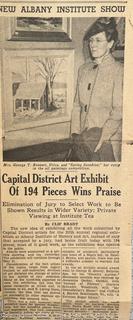 1940 Newspaper Clipping Featuring Artist Jennie Mae McGuire and Photo Portrait<br><br><br>David & Katherine

<br><br>

Removal Options:<br><br> Sat (Nov 8) & Sun (Nov 9) 11-3pm, 56 Scotch Hill Rd., Cambridge NY 12816<br><br>

Sat (Nov 15) 12-2pm, TMG Warehouse, 2800 Juniper St., Fairfax, VA 22031<br><br>

Request Shipping (david@themcguiregroupllc.com)