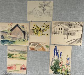 Unframed Watercolor Sketch Book Pages by Artist Jennie Mae McGuire<br><br>Bonnie & Kent

<br><br>

Removal Options:<br><br> Sat (Nov 8) & Sun (Nov 9) 11-3pm, 56 Scotch Hill Rd., Cambridge NY 12816<br><br>

Sat (Nov 15) 12-2pm, TMG Warehouse, 2800 Juniper St., Fairfax, VA 22031<br><br>

Request Shipping (david@themcguiregroupllc.com)
