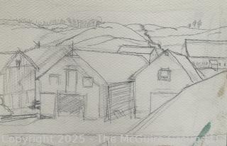 Three (3) Pencil On Paper Sketches Of Family Farm By Jennie Mae McGuire<br><br>Bonnie & Kent

<br><br>

Removal Options:<br><br> Sat (Nov 8) & Sun (Nov 9) 11-3pm, 56 Scotch Hill Rd., Cambridge NY 12816<br><br>

Sat (Nov 15) 12-2pm, TMG Warehouse, 2800 Juniper St., Fairfax, VA 22031<br><br>

Request Shipping (david@themcguiregroupllc.com)