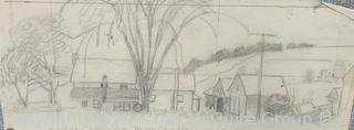 Three (3) Pencil On Paper Sketches Of Family Farm By Jennie Mae McGuire<br><br>Bonnie & Kent

<br><br>

Removal Options:<br><br> Sat (Nov 8) & Sun (Nov 9) 11-3pm, 56 Scotch Hill Rd., Cambridge NY 12816<br><br>

Sat (Nov 15) 12-2pm, TMG Warehouse, 2800 Juniper St., Fairfax, VA 22031<br><br>

Request Shipping (david@themcguiregroupllc.com)