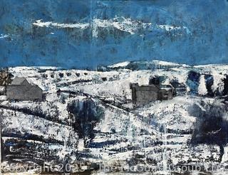 Unframed Oil on Artists Board of McGuire/Coulter Farm Painted by Jennie Mae McGuire. Measures 20 x 28"<br><br><br>Mick & Christina<br><br>

<br><br>

Removal Options:<br><br> Sat (Nov 8) & Sun (Nov 9) 11-3pm, 56 Scotch Hill Rd., Cambridge NY 12816<br><br>

Sat (Nov 15) 12-2pm, TMG Warehouse, 2800 Juniper St., Fairfax, VA 22031<br><br>

Request Shipping (david@themcguiregroupllc.com)