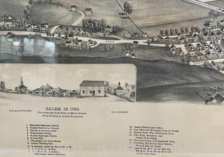 Framed Under Glass Print Depiction of Salem NY Circa 1789 by James Honeywood. Measures 25 x 37"<br><br>Wendy Dan Hermione

<br><br>

Removal Options:<br><br> Sat (Nov 8) & Sun (Nov 9) 11-3pm, 56 Scotch Hill Rd., Cambridge NY 12816<br><br>

Sat (Nov 15) 12-2pm, TMG Warehouse, 2800 Juniper St., Fairfax, VA 22031<br><br>

Request Shipping (david@themcguiregroupllc.com)