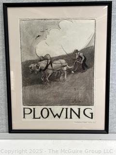 Framed Under Glass Charcoal on Paper of Plowing Signed by Artist Jennie Mae McGuire<br><br>David & Katherine

<br><br>

Removal Options:<br><br> Sat (Nov 8) & Sun (Nov 9) 11-3pm, 56 Scotch Hill Rd., Cambridge NY 12816<br><br>

Sat (Nov 15) 12-2pm, TMG Warehouse, 2800 Juniper St., Fairfax, VA 22031<br><br>

Request Shipping (david@themcguiregroupllc.com)