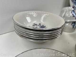 Set of Blue and White Enoch Wedgwood Tunstall Royal Ironstone Dinnerware and Transferware Plate<br><br>House<br><br>

<br><br>

Removal Options:<br><br> Sat (Nov 8) & Sun (Nov 9) 11-3pm, 56 Scotch Hill Rd., Cambridge NY 12816<br><br>

Sat (Nov 15) 12-2pm, TMG Warehouse, 2800 Juniper St., Fairfax, VA 22031<br><br>

Request Shipping (david@themcguiregroupllc.com)
