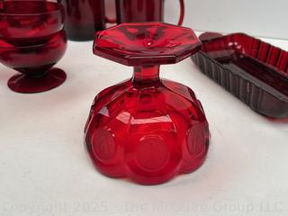 Set of Ruby Red Glassware. Made in France<br><br>Rick & Jane

<br><br>

Removal Options:<br><br> Sat (Nov 8) & Sun (Nov 9) 11-3pm, 56 Scotch Hill Rd., Cambridge NY 12816<br><br>

Sat (Nov 15) 12-2pm, TMG Warehouse, 2800 Juniper St., Fairfax, VA 22031<br><br>

Request Shipping (david@themcguiregroupllc.com)