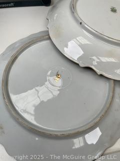 Group of Porcelain Plates and Platters<br><br>David & Katherine

<br><br>

Removal Options:<br><br> Sat (Nov 8) & Sun (Nov 9) 11-3pm, 56 Scotch Hill Rd., Cambridge NY 12816<br><br>

Sat (Nov 15) 12-2pm, TMG Warehouse, 2800 Juniper St., Fairfax, VA 22031<br><br>

Request Shipping (david@themcguiregroupllc.com)