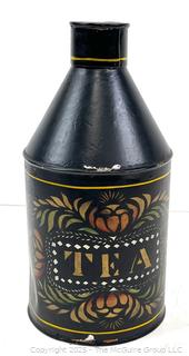 Stenciled Toleware Tea Jar by Jane Hanks<br><br>House

<br><br>

Removal Options:<br><br> Sat (Nov 8) & Sun (Nov 9) 11-3pm, 56 Scotch Hill Rd., Cambridge NY 12816<br><br>

Sat (Nov 15) 12-2pm, TMG Warehouse, 2800 Juniper St., Fairfax, VA 22031<br><br>

Request Shipping (david@themcguiregroupllc.com)