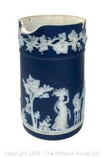 Two (2) English Wedgwood Cobalt Blue Jasperware Jugs<br><br>Wendy Dan Hermione

<br><br>

Removal Options:<br><br> Sat (Nov 8) & Sun (Nov 9) 11-3pm, 56 Scotch Hill Rd., Cambridge NY 12816<br><br>

Sat (Nov 15) 12-2pm, TMG Warehouse, 2800 Juniper St., Fairfax, VA 22031<br><br>

Request Shipping (david@themcguiregroupllc.com)