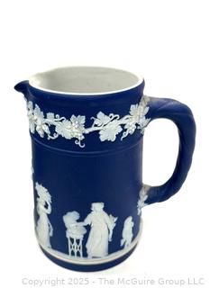 Two (2) English Wedgwood Cobalt Blue Jasperware Jugs<br><br>Wendy Dan Hermione

<br><br>

Removal Options:<br><br> Sat (Nov 8) & Sun (Nov 9) 11-3pm, 56 Scotch Hill Rd., Cambridge NY 12816<br><br>

Sat (Nov 15) 12-2pm, TMG Warehouse, 2800 Juniper St., Fairfax, VA 22031<br><br>

Request Shipping (david@themcguiregroupllc.com)