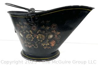Stenciled Toleware Coal Bucket<br><br>House

<br><br>

Removal Options:<br><br> Sat (Nov 8) & Sun (Nov 9) 11-3pm, 56 Scotch Hill Rd., Cambridge NY 12816<br><br>

Sat (Nov 15) 12-2pm, TMG Warehouse, 2800 Juniper St., Fairfax, VA 22031<br><br>

Request Shipping (david@themcguiregroupllc.com)