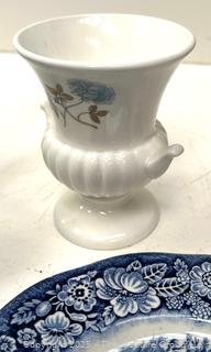 Group of Porcelain and Glassware Including Wedgwood and a Paperweight<br><br>Wendy Dan Hermione

<br><br>

Removal Options:<br><br> Sat (Nov 8) & Sun (Nov 9) 11-3pm, 56 Scotch Hill Rd., Cambridge NY 12816<br><br>

Sat (Nov 15) 12-2pm, TMG Warehouse, 2800 Juniper St., Fairfax, VA 22031<br><br>

Request Shipping (david@themcguiregroupllc.com)