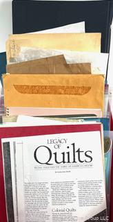 NO COMMERCIAL VALUE<br><br>FAMILY  (Polly and Beth Wilson's Hooking, Needlepoint and Quilting Notes and 
Resources) <br><br><br>Bonnie & Kent

<br><br>

Removal Options:<br><br> Sat (Nov 8) & Sun (Nov 9) 11-3pm, 56 Scotch Hill Rd., Cambridge NY 12816<br><br>

Sat (Nov 15) 12-2pm, TMG Warehouse, 2800 Juniper St., Fairfax, VA 22031<br><br>

Request Shipping (david@themcguiregroupllc.com) 