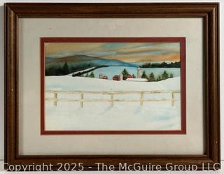 Framed Watercolor of Penope Farms Circa 1970 <br><br>Caitlin & Josh

<br><br>

Removal Options:<br><br> Sat (Nov 8) & Sun (Nov 9) 11-3pm, 56 Scotch Hill Rd., Cambridge NY 12816<br><br>

Sat (Nov 15) 12-2pm, TMG Warehouse, 2800 Juniper St., Fairfax, VA 22031<br><br>

Request Shipping (david@themcguiregroupllc.com)