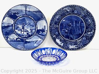 Two (2) Blue & White Transfer Porcelain Plates and a Cut to Clear Bohemian Glass Plate<br><br>Wendy Dan Hermione

<br><br>

Removal Options:<br><br> Sat (Nov 8) & Sun (Nov 9) 11-3pm, 56 Scotch Hill Rd., Cambridge NY 12816<br><br>

Sat (Nov 15) 12-2pm, TMG Warehouse, 2800 Juniper St., Fairfax, VA 22031<br><br>

Request Shipping (david@themcguiregroupllc.com)