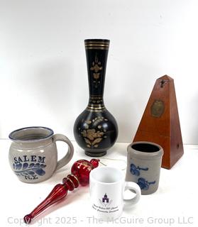 Vase, Glass Christmas Ornament, Metronome Etc <br><br>Bonnie & Kent

<br><br>

Removal Options:<br><br> Sat (Nov 8) & Sun (Nov 9) 11-3pm, 56 Scotch Hill Rd., Cambridge NY 12816<br><br>

Sat (Nov 15) 12-2pm, TMG Warehouse, 2800 Juniper St., Fairfax, VA 22031<br><br>

Request Shipping (david@themcguiregroupllc.com)
