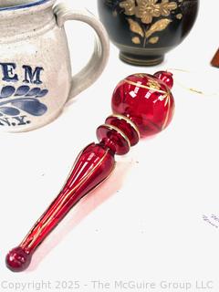 Vase, Glass Christmas Ornament, Metronome Etc <br><br>Bonnie & Kent

<br><br>

Removal Options:<br><br> Sat (Nov 8) & Sun (Nov 9) 11-3pm, 56 Scotch Hill Rd., Cambridge NY 12816<br><br>

Sat (Nov 15) 12-2pm, TMG Warehouse, 2800 Juniper St., Fairfax, VA 22031<br><br>

Request Shipping (david@themcguiregroupllc.com)
