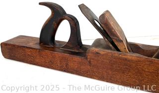 22"L Wooden #4 Smoothing Plane w/ Cast Steel <br><br>Caitlin & Josh

<br><br>

Removal Options:<br><br> Sat (Nov 8) & Sun (Nov 9) 11-3pm, 56 Scotch Hill Rd., Cambridge NY 12816<br><br>

Sat (Nov 15) 12-2pm, TMG Warehouse, 2800 Juniper St., Fairfax, VA 22031<br><br>

Request Shipping (david@themcguiregroupllc.com) 