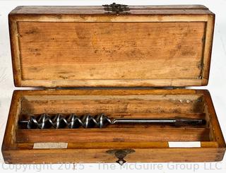 Wooden 3 Drawer Chest w/ Spur Augur Bits Measures 3 x 3 10" <br><br>Dylan & Erin

<br><br>

Removal Options:<br><br> Sat (Nov 8) & Sun (Nov 9) 11-3pm, 56 Scotch Hill Rd., Cambridge NY 12816<br><br>

Sat (Nov 15) 12-2pm, TMG Warehouse, 2800 Juniper St., Fairfax, VA 22031<br><br>

Request Shipping (david@themcguiregroupllc.com)