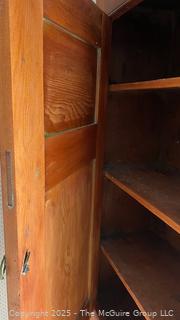 19th C Four (4) Shelf Pine Wall Cabinet w/ Single Door.  Measures 27 x 13 x 50"T <br><br>House

<br><br>

Removal Options:<br><br> Sat (Nov 8) & Sun (Nov 9) 11-3pm, 56 Scotch Hill Rd., Cambridge NY 12816<br><br>

Sat (Nov 15) 12-2pm, TMG Warehouse, 2800 Juniper St., Fairfax, VA 22031<br><br>

Request Shipping (david@themcguiregroupllc.com)