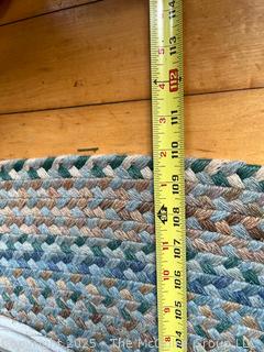 Braided Rug. Measures 86 x 110" <br><br>House

<br><br>

Removal Options:<br><br> Sat (Nov 8) & Sun (Nov 9) 11-3pm, 56 Scotch Hill Rd., Cambridge NY 12816<br><br>

Sat (Nov 15) 12-2pm, TMG Warehouse, 2800 Juniper St., Fairfax, VA 22031<br><br>

Request Shipping (david@themcguiregroupllc.com)