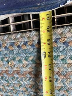 Braided Rug. Measures 86 x 110" <br><br>House

<br><br>

Removal Options:<br><br> Sat (Nov 8) & Sun (Nov 9) 11-3pm, 56 Scotch Hill Rd., Cambridge NY 12816<br><br>

Sat (Nov 15) 12-2pm, TMG Warehouse, 2800 Juniper St., Fairfax, VA 22031<br><br>

Request Shipping (david@themcguiregroupllc.com)