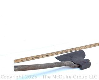 13"W Hewing Axe<br><br>Dylan & Erin

<br><br>

Removal Options:<br><br> Sat (Nov 8) & Sun (Nov 9) 11-3pm, 56 Scotch Hill Rd., Cambridge NY 12816<br><br>

Sat (Nov 15) 12-2pm, TMG Warehouse, 2800 Juniper St., Fairfax, VA 22031<br><br>

Request Shipping (david@themcguiregroupllc.com)
