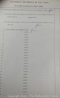 Town of Jackson NY 17 x 18 x 26 Galvanized Election Box and Duplicate Records Circa 1910-20.  See All the Photos in the Gallery<br><br>Distribute Individual Pages w/ "William J. McGuire" Signature

<br><br>

Removal Options:<br><br> Sat (Nov 8) & Sun (Nov 9) 11-3pm, 56 Scotch Hill Rd., Cambridge NY 12816<br><br>

Sat (Nov 15) 12-2pm, TMG Warehouse, 2800 Juniper St., Fairfax, VA 22031<br><br>

Request Shipping (david@themcguiregroupllc.com)