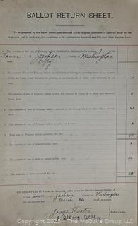 Town of Jackson NY 17 x 18 x 26 Galvanized Election Box and Duplicate Records Circa 1910-20.  See All the Photos in the Gallery<br><br>Distribute Individual Pages w/ "William J. McGuire" Signature

<br><br>

Removal Options:<br><br> Sat (Nov 8) & Sun (Nov 9) 11-3pm, 56 Scotch Hill Rd., Cambridge NY 12816<br><br>

Sat (Nov 15) 12-2pm, TMG Warehouse, 2800 Juniper St., Fairfax, VA 22031<br><br>

Request Shipping (david@themcguiregroupllc.com)