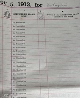 Town of Jackson NY 17 x 18 x 26 Galvanized Election Box and Duplicate Records Circa 1910-20.  See All the Photos in the Gallery<br><br>Distribute Individual Pages w/ "William J. McGuire" Signature

<br><br>

Removal Options:<br><br> Sat (Nov 8) & Sun (Nov 9) 11-3pm, 56 Scotch Hill Rd., Cambridge NY 12816<br><br>

Sat (Nov 15) 12-2pm, TMG Warehouse, 2800 Juniper St., Fairfax, VA 22031<br><br>

Request Shipping (david@themcguiregroupllc.com)