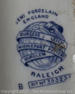 Two (2) Porcelain Flow Blue Transferware Platters, Including Wedgewood and Raleigh by Burgess & Leich.<br><br>House<br><br>

<br><br>

Removal Options:<br><br> Sat (Nov 8) & Sun (Nov 9) 11-3pm, 56 Scotch Hill Rd., Cambridge NY 12816<br><br>

Sat (Nov 15) 12-2pm, TMG Warehouse, 2800 Juniper St., Fairfax, VA 22031<br><br>

Request Shipping (david@themcguiregroupllc.com)