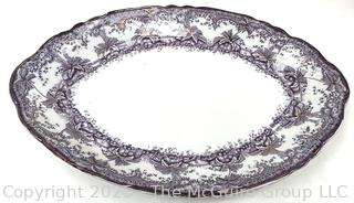 Two (2) Porcelain Flow Blue Transferware Platters, Including Wedgewood and Raleigh by Burgess & Leich.<br><br>House<br><br>

<br><br>

Removal Options:<br><br> Sat (Nov 8) & Sun (Nov 9) 11-3pm, 56 Scotch Hill Rd., Cambridge NY 12816<br><br>

Sat (Nov 15) 12-2pm, TMG Warehouse, 2800 Juniper St., Fairfax, VA 22031<br><br>

Request Shipping (david@themcguiregroupllc.com)