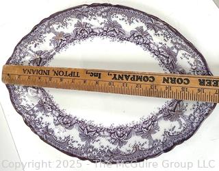 Two (2) Porcelain Flow Blue Transferware Platters, Including Wedgewood and Raleigh by Burgess & Leich.<br><br>House<br><br>

<br><br>

Removal Options:<br><br> Sat (Nov 8) & Sun (Nov 9) 11-3pm, 56 Scotch Hill Rd., Cambridge NY 12816<br><br>

Sat (Nov 15) 12-2pm, TMG Warehouse, 2800 Juniper St., Fairfax, VA 22031<br><br>

Request Shipping (david@themcguiregroupllc.com)